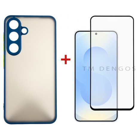 Комплект для Samsung Glaxy S25 Plus панель Matte + скло DENGOS (Blue) (DG-KM-143)