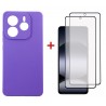 Комплект для Xiaomi Redmi Note 14 5G панель Carbon + 2 склa DENGOS (Purple) (DG-CTG2P-10)