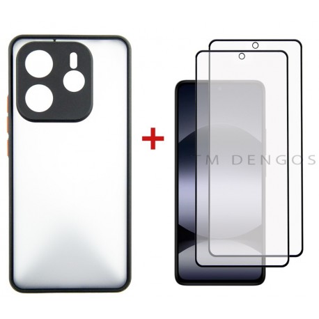 Комплект для Xiaomi Redmi Note 14 5G панель Matte + 2 склa DENGOS (Black) (DG-CTG2P-01)