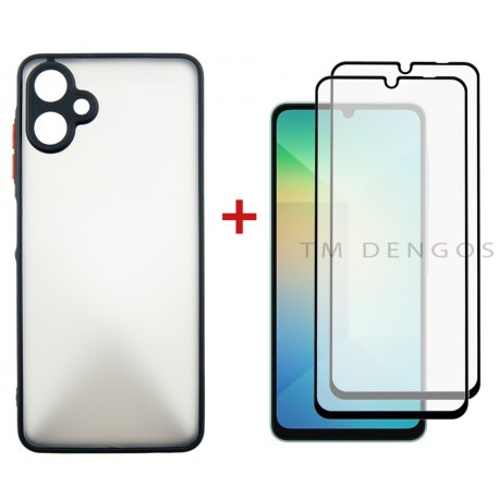 Комплект для Samsung Galaxy A06 панель Matte + 2 склa DENGOS (Black) (DG-CTG2P-02)