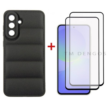 Комплект для Samsung Galaxy A36 панель Soft + 2 склa DENGOS (Black) (DG-CTG2P-13)