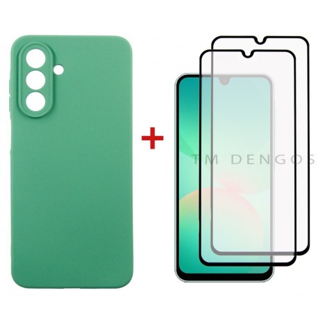 Комплект для Samsung Galaxy A26 панель Soft + 2 склa DENGOS (Mint) (DG-CTG2P-12)