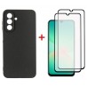 Комплект для Samsung Galaxy A26 панель Carbon + 2 склa DENGOS (Black) (DG-CTG2P-08)