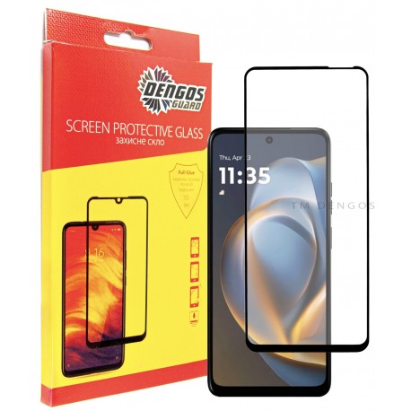 Захисне скло DENGOS Full Glue для Motorola G05 (black)