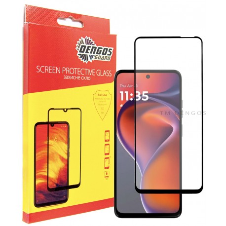 Защитное стекло DENGOS Full Glue для Motorola G15/G15 Power (black)