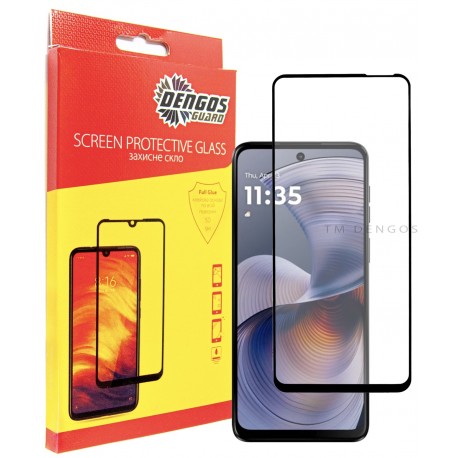 Защитное стекло DENGOS Full Glue для Motorola G55 (black)