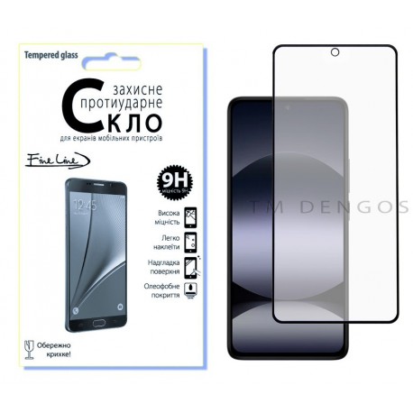 Защитное стекло Fine Line для Xiaomi Redmi Note 14S (Black)