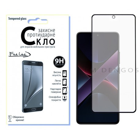 Защитное стекло Fine Line Full Glue для POCO X7 Pro (Black)