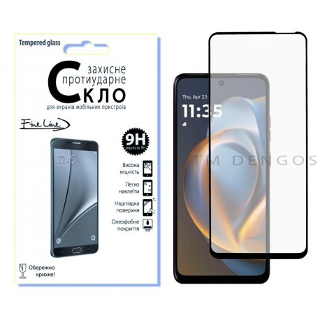 Защитное стекло Fine Line Full Glue для Motorola G05 (Black)
