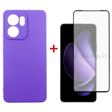 Комплект для Oppo Reno13 F панель Carbon + скло DENGOS (Purple) (DG-KM-151)