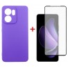 Комплект для Oppo Reno13 F панель Carbon + скло DENGOS (Purple) (DG-KM-151)