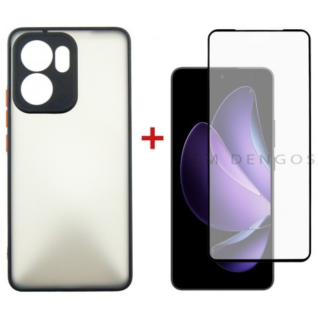 Комплект для OPPO Reno13 F панель Matte + скло DENGOS (Black) (DG-KM-149)