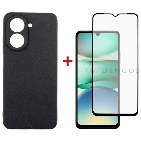 Комплект для Xiaomi Redmi A5 панель Carbon + скло DENGOS (Black) (DG-KM-152)