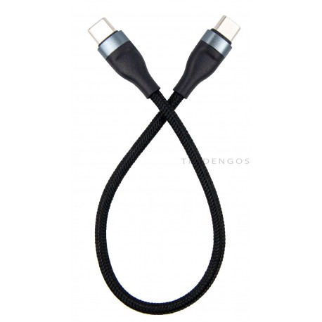 Кабель DENGOS Type-C - Type-C 0.25м Black (NTK-TC-TC-SHRT-BLACK)