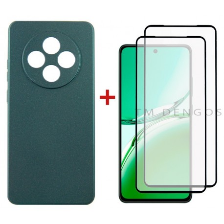 Комплект для Oppo Reno 12F 4G панель Soft + 2 склa DENGOS (Green) (DG-CTG2P-28)