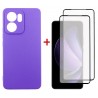 Комплект для Oppo Reno 13F 4G панель Carbon + 2 склa DENGOS (Purple) (DG-CTG2P-23)