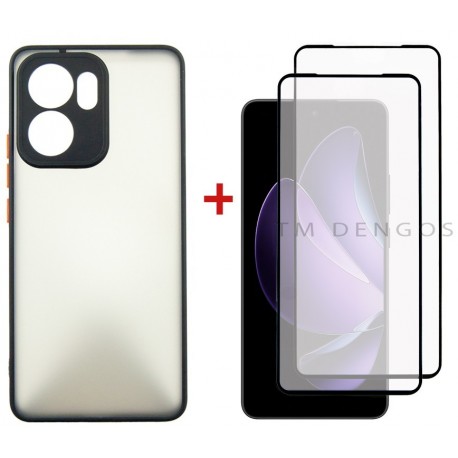 Комплект для Oppo Reno 13F 4G панель Matte + 2 склa DENGOS (Black) (DG-CTG2P-21)