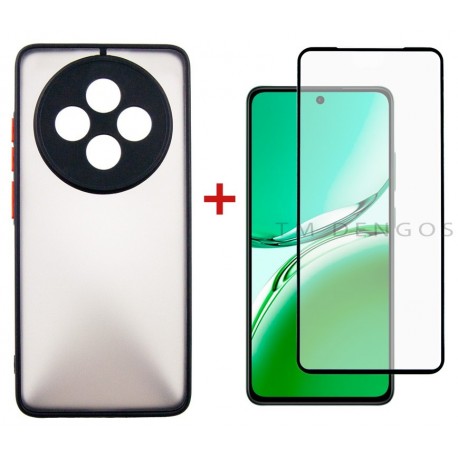 Комплект для OPPO Reno12 F 4G панель Matte + скло DENGOS (Black) (DG-KM-157)
