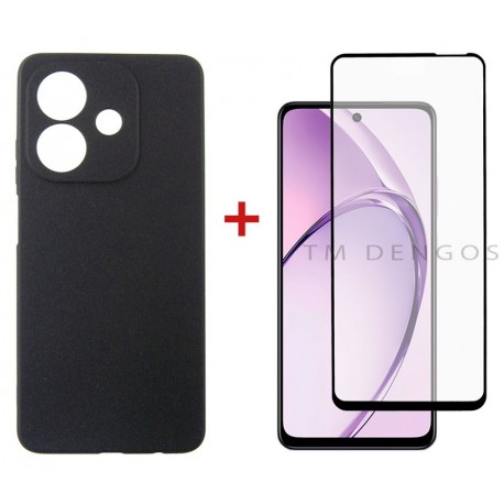 Комплект для Oppo A40m панель Carbon + скло DENGOS (Black) (DG-KM-159)