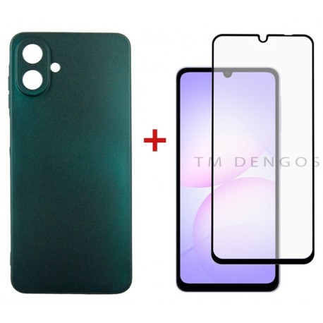 Комплект для Samsung Galaxy A07 панель Soft + скло DENGOS (Green) (DG-KM-166)