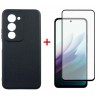 Комплект для Xiaomi Redmi 15 4G панель Carbon + скло DENGOS (Black) (DG-KM-163)