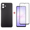 Комплект для Samsung Galaxy A07 панель Carbon + скло DENGOS (Black) (DG-KM-162)