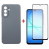 Комплект для Samsung Galaxy A17 панель Carbon + скло DENGOS (Grey) (DG-KM-161)