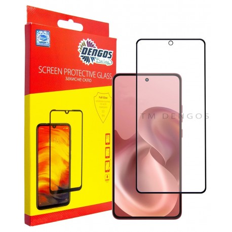 Захисне скло DENGOS Full Glue для Motorola G86 5G (black)