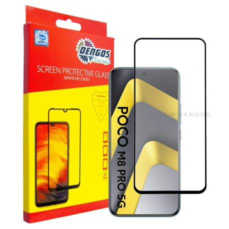 Захисне скло DENGOS Full Glue для POCO M8 Pro 5G (black)