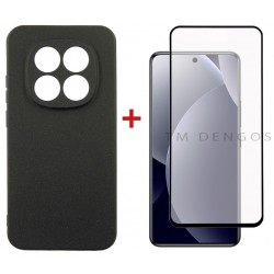 Комплект для Xiaomi Redmi Note 15 Pro 5G панель Carbon + скло DENGOS (Black) (DG-KM-186)