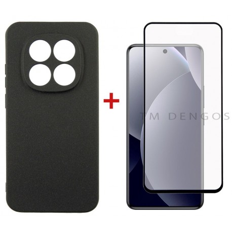 Комплект для Xiaomi Redmi Note 15 Pro 5G панель Carbon + скло DENGOS (Black) (DG-KM-185)