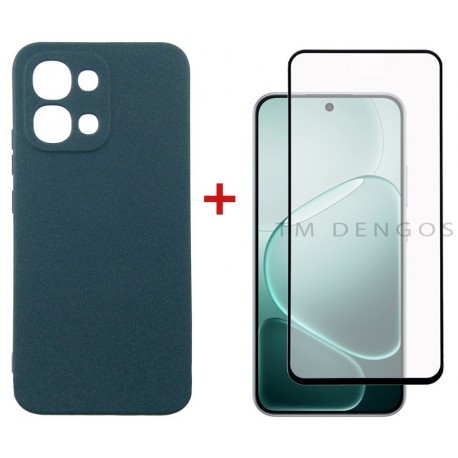 Комплект для Oppo A6 Pro панель Carbon + скло DENGOS (Blue) (DG-KM-187)