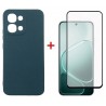Комплект для Oppo A6 Pro панель Carbon + скло DENGOS (Blue) (DG-KM-187)