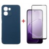 Комплект для Oppo A6x/A6k панель Carbon + скло DENGOS (Blue) (DG-KM-192)