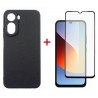 Комплект для Xiaomi Redmi A7 Pro панель Carbon + скло DENGOS (Black) (DG-KM-202)