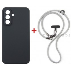 Комплект для Samsung Galaxy A37 панель + ремінець cross-body DENGOS (Black+Grey) (DG-KM-CCRB-01)