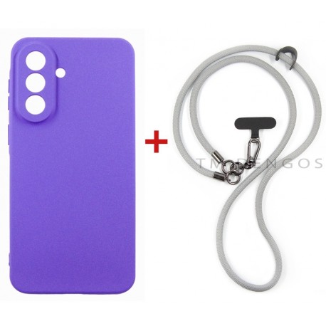 Комплект для Samsung Galaxy A57 панель + ремінець cross-body DENGOS (Purple+Grey) (DG-KM-CCRB-11)