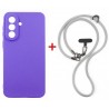Комплект для Samsung Galaxy A57 панель + ремінець cross-body DENGOS (Purple+Grey) (DG-KM-CCRB-11)