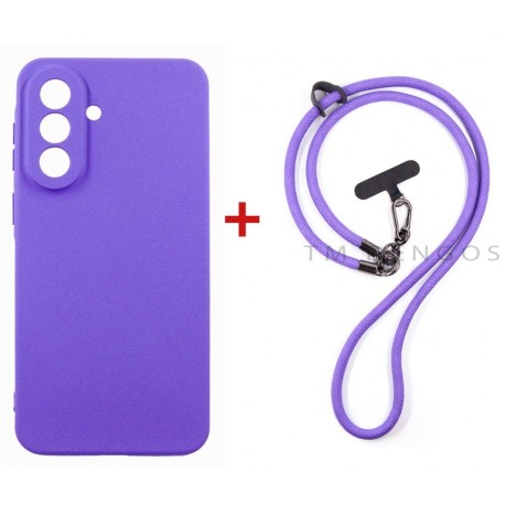 Комплект для Samsung Galaxy A37 панель + ремінець cross-body DENGOS (Purple+Purple) (DG-KM-CCRB-04)