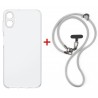 Комплект для Samsung Galaxy A07 панель + ремінець cross-body DENGOS (Clear+Grey) (DG-KM-CCRB-13)