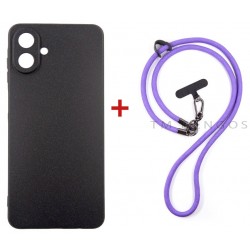 Комплект для Samsung Galaxy A07 панель + ремінець cross-body DENGOS (Black+Purple) (DG-KM-CCRB-16)
