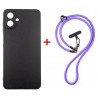Комплект для Samsung Galaxy A07 панель + ремінець cross-body DENGOS (Black+Purple) (DG-KM-CCRB-16)