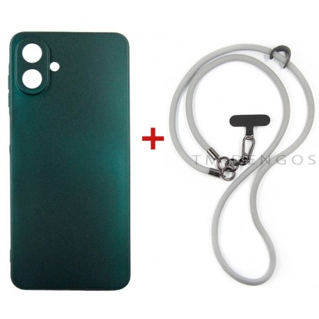 Комплект для Samsung Galaxy A07 панель + ремінець cross-body DENGOS (Green+Grey) (DG-KM-CCRB-17)