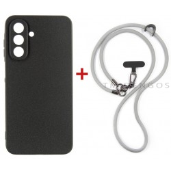 Комплект для Samsung Galaxy A17 панель + ремінець cross-body DENGOS (Black+Grey) (DG-KM-CCRB-20)