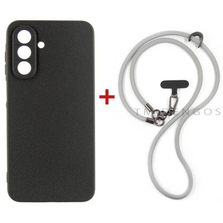 Комплект для Samsung Galaxy A17 панель + ремінець cross-body DENGOS (Black+Grey) (DG-KM-CCRB-20)