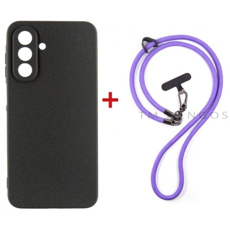 Комплект для Samsung Galaxy A17 панель + ремінець cross-body DENGOS (Black+Purple) (DG-KM-CCRB-21)