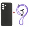 Комплект для Samsung Galaxy A17 панель + ремінець cross-body DENGOS (Black+Purple) (DG-KM-CCRB-21)