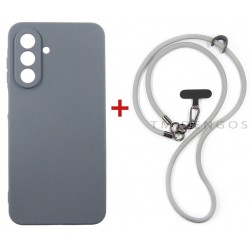Комплект для Samsung Galaxy A17 панель + ремінець cross-body DENGOS (Grey+Grey) (DG-KM-CCRB-22)