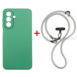Комплект для Samsung Galaxy A17 панель + ремінець cross-body DENGOS (Mint+Grey) (DG-KM-CCRB-24)
