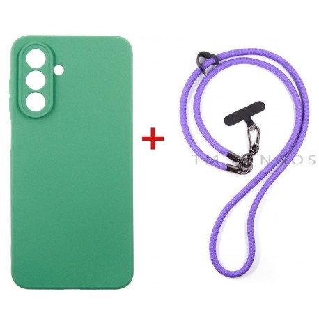 Комплект для Samsung Galaxy A17 панель + ремінець cross-body DENGOS (Mint+Purple) (DG-KM-CCRB-25)